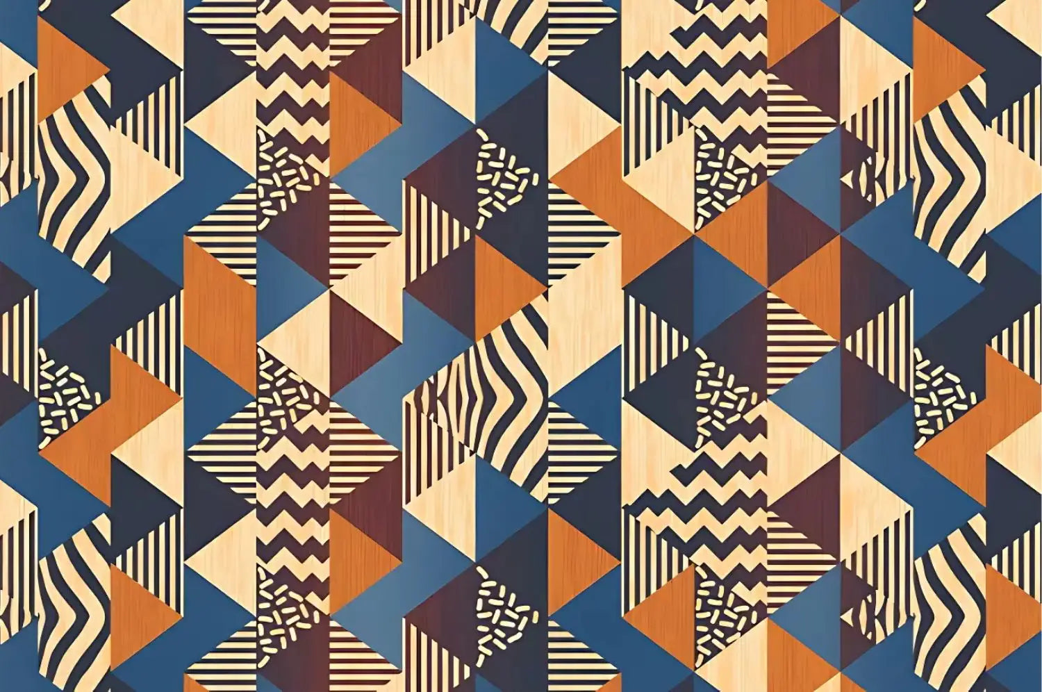 Papel pintado con motivos geométricos vintage