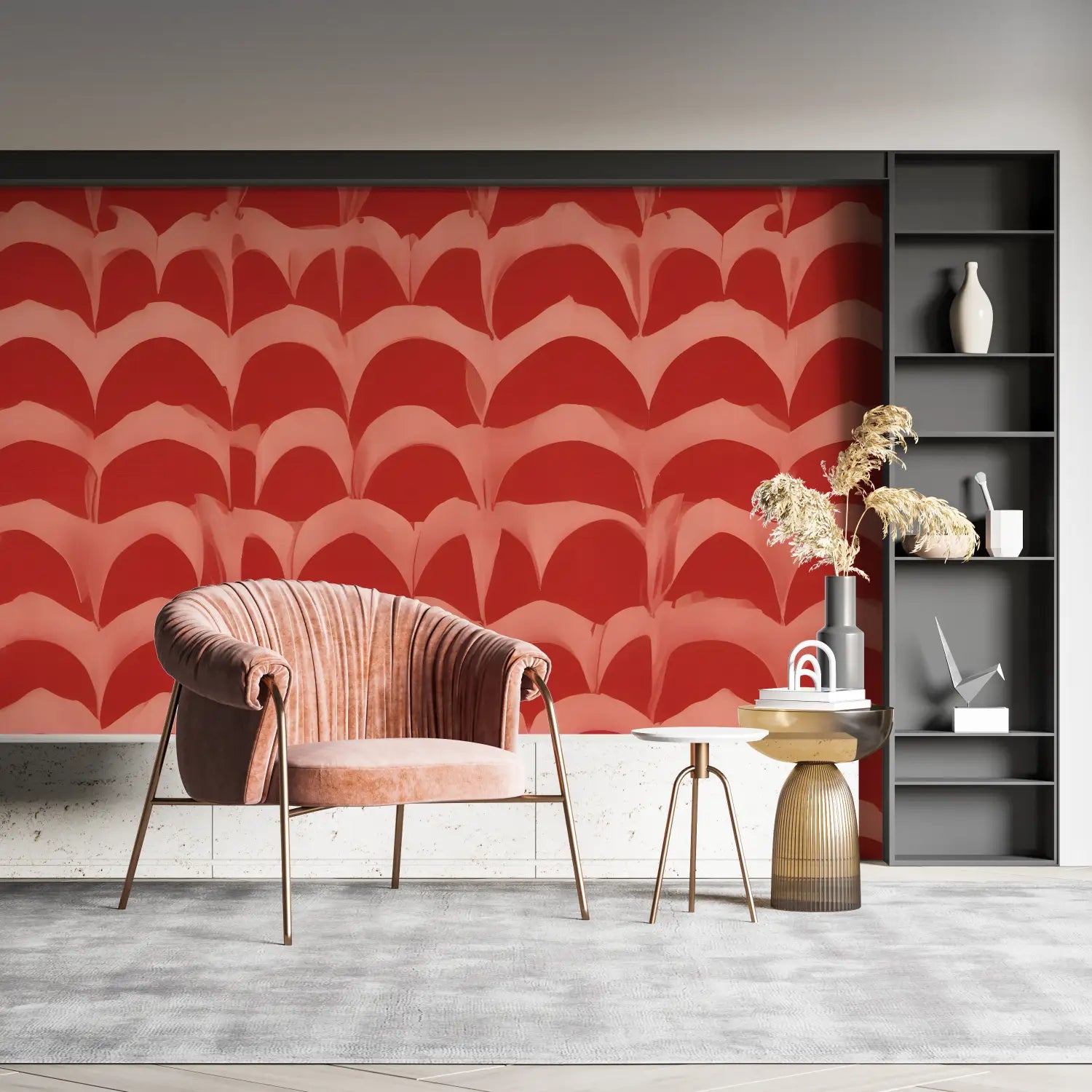 Papier Peint Motif Rouge - pano mural