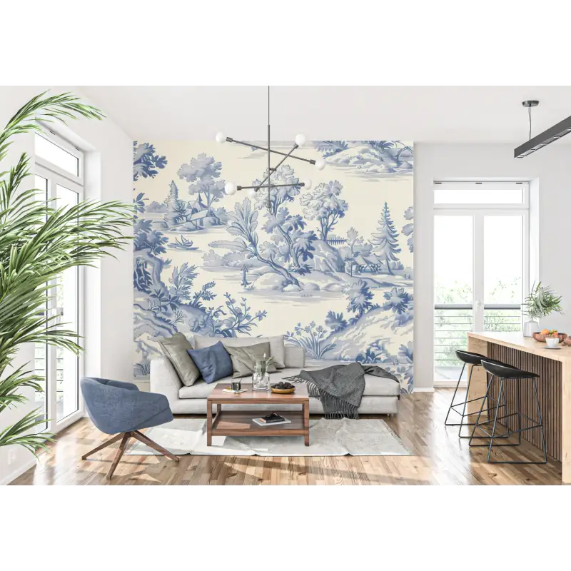 Papel pintado con estampado Toile De Jouy - trompe l'oeil