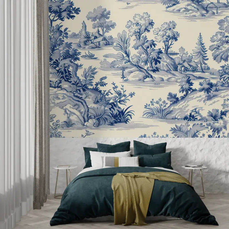 Papel pintado con motivos Toile De Jouy - pared-panorámica