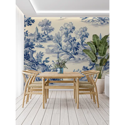 Papel pintado con motivos Toile De Jouy - panorámico de moda
