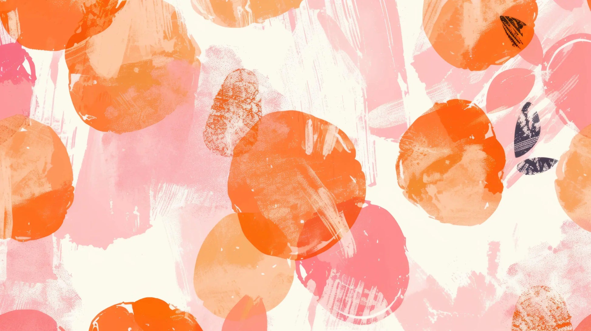 Papel pintado estampado naranja rosa
