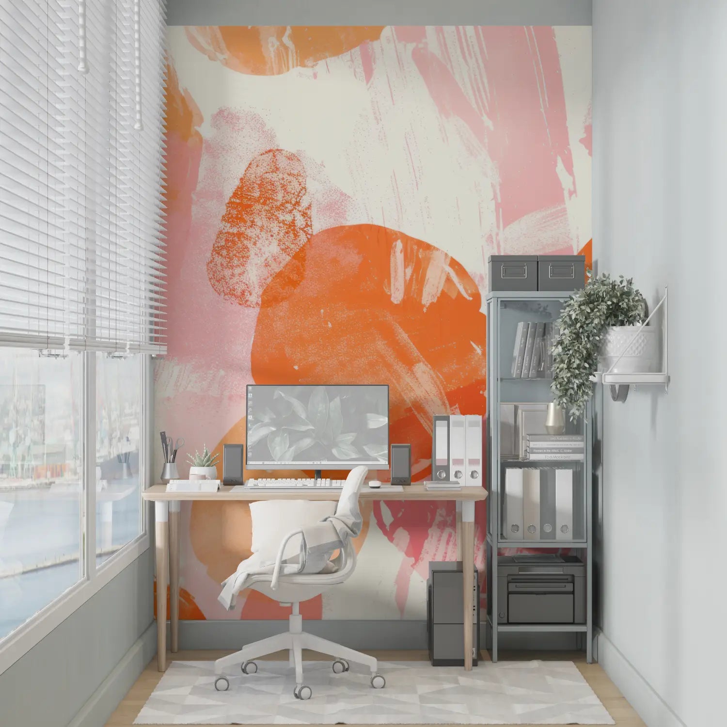 Papel pintado estampado rosa naranja - merlin leroy
