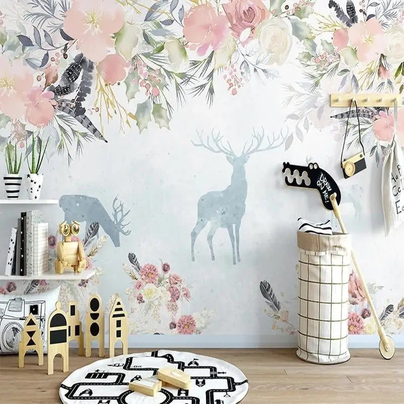 Papel pintado mural de flores