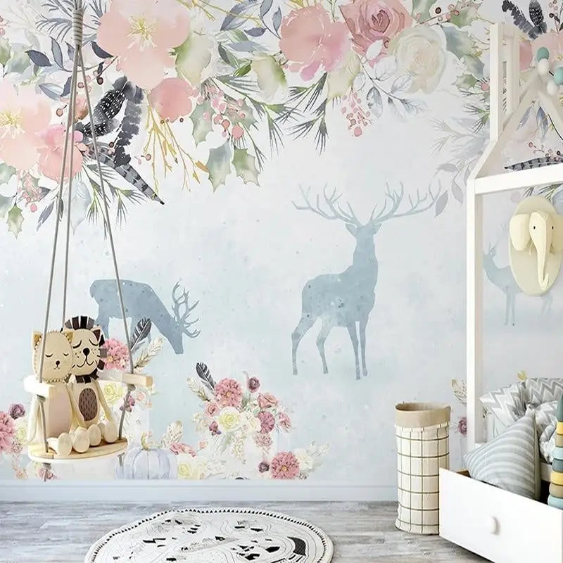 Papel pintado mural de flores