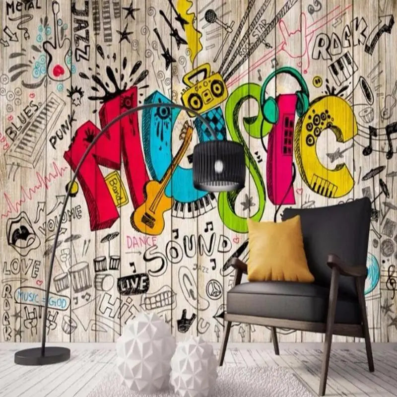 Papel pintado con etiquetas musicales - Second Image