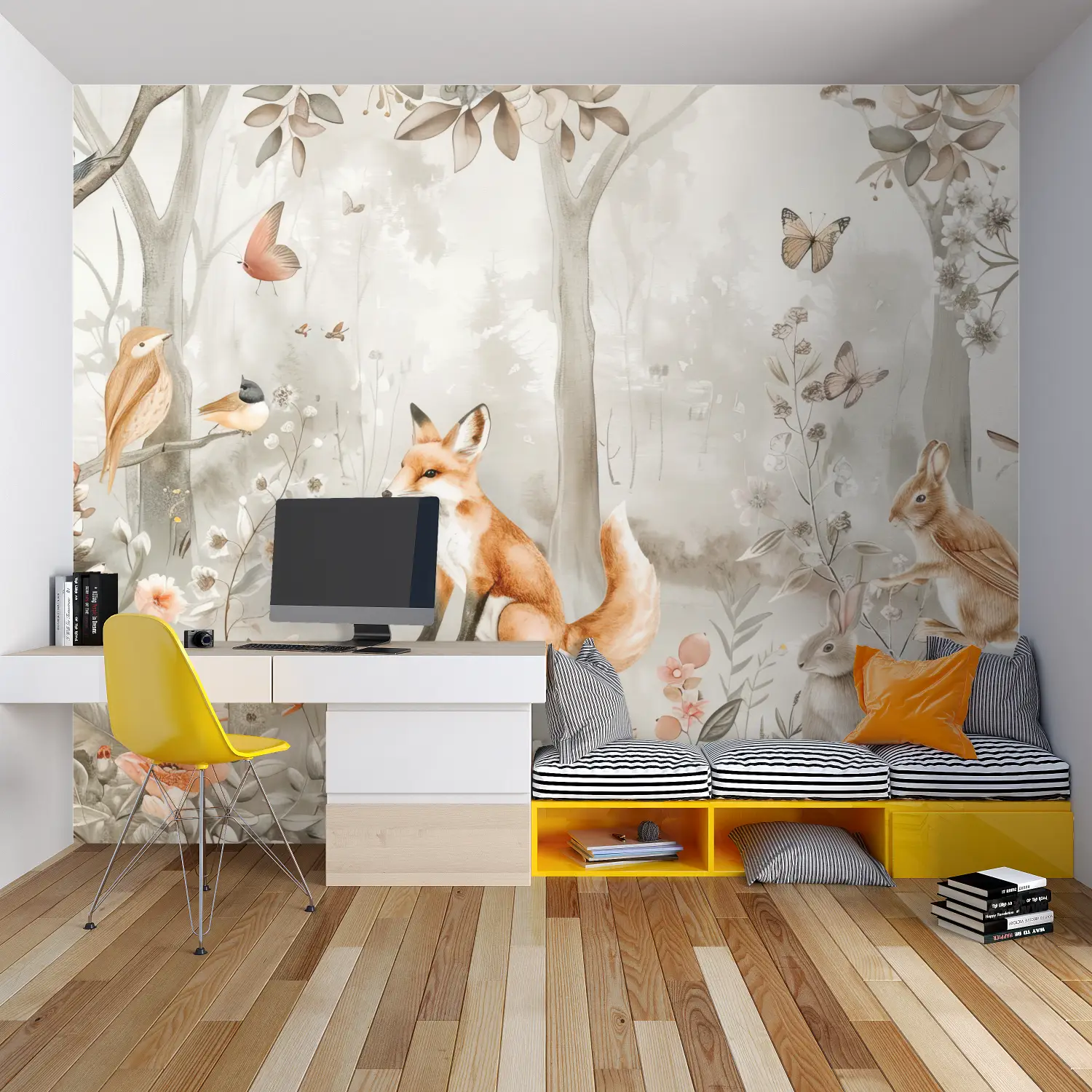 Papel pintado de naturaleza para habitación infantil - hero tapestry