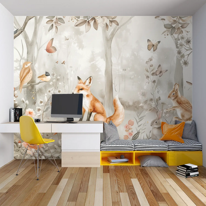 Papel pintado de naturaleza para habitación infantil - hero tapestry
