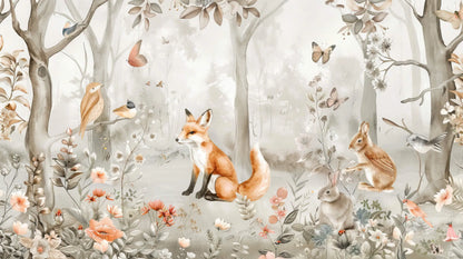 Papel pintado de naturaleza habitación infantil