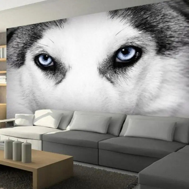 Papier Peint Noir et Blanc Husky