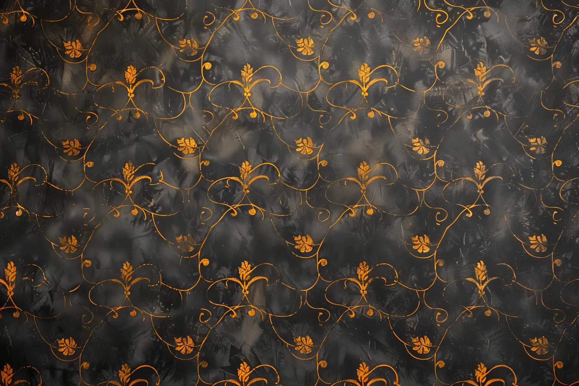 Papel pintado negro y naranja