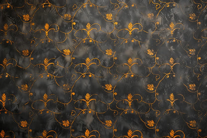 Papel pintado negro y naranja