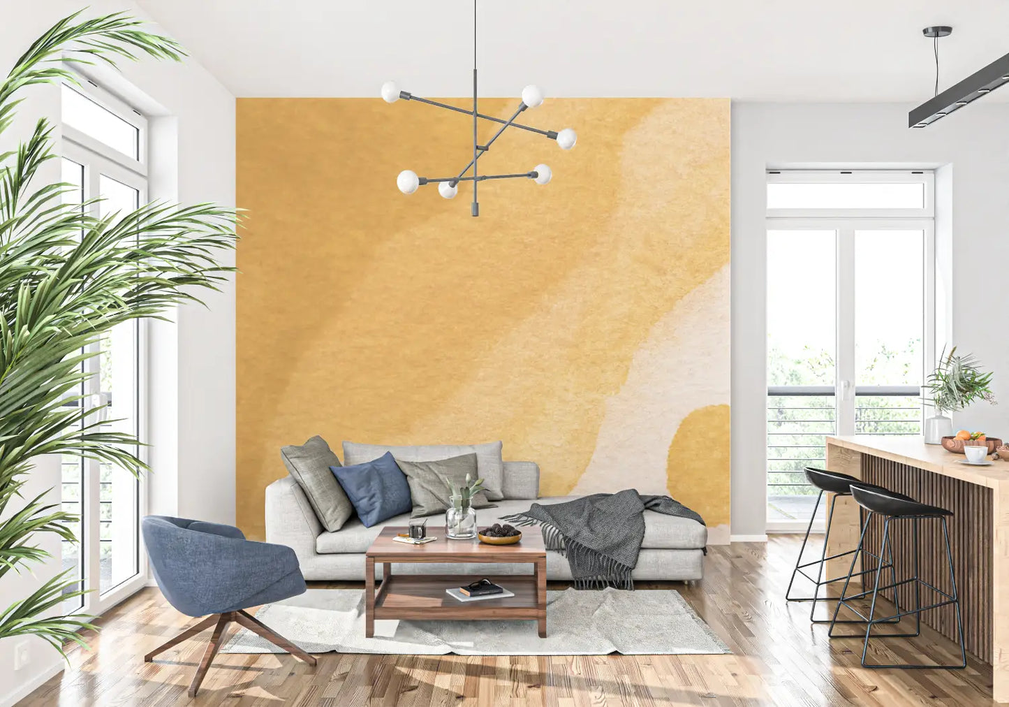 Papel pintado degradado naranja ocre - panoramic-wall