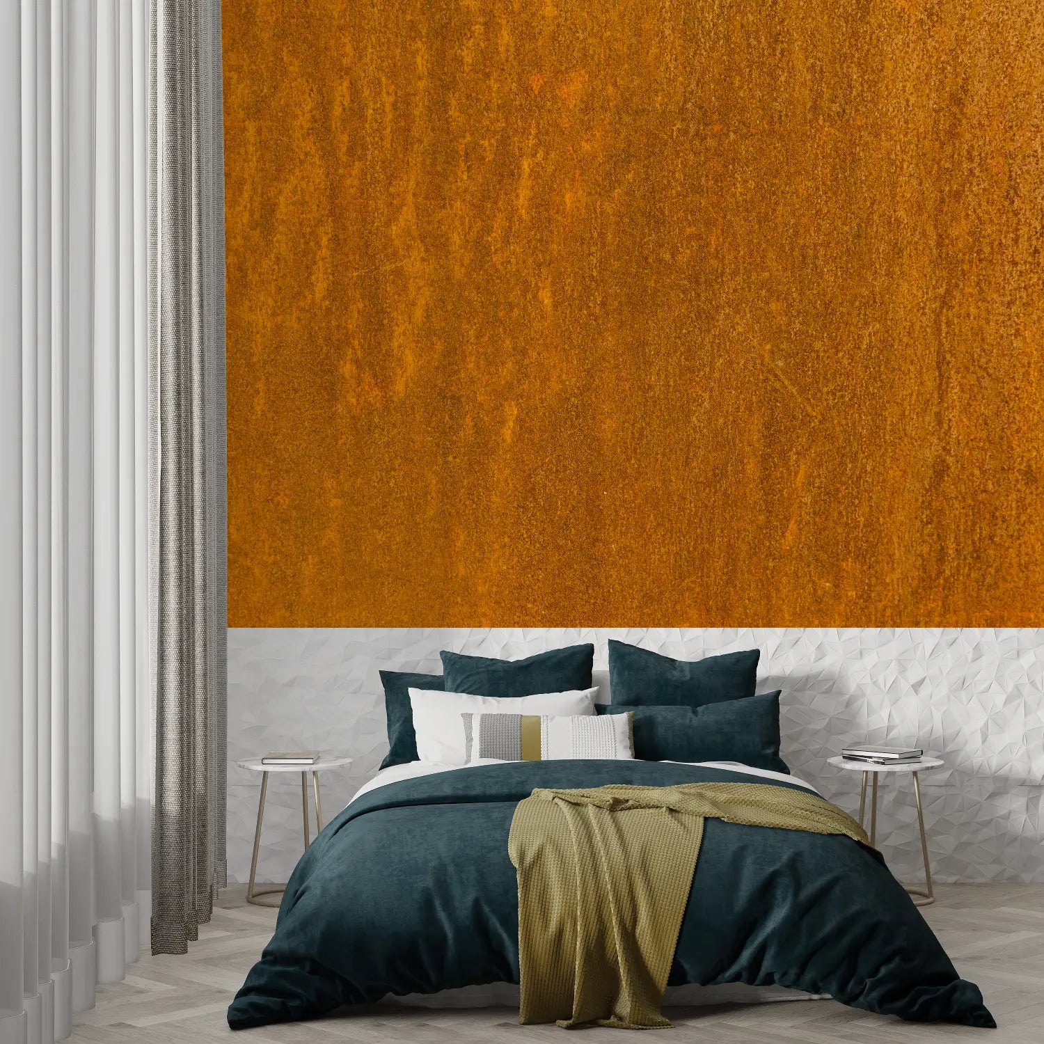 Papel pintado naranja ocre oscuro - francés