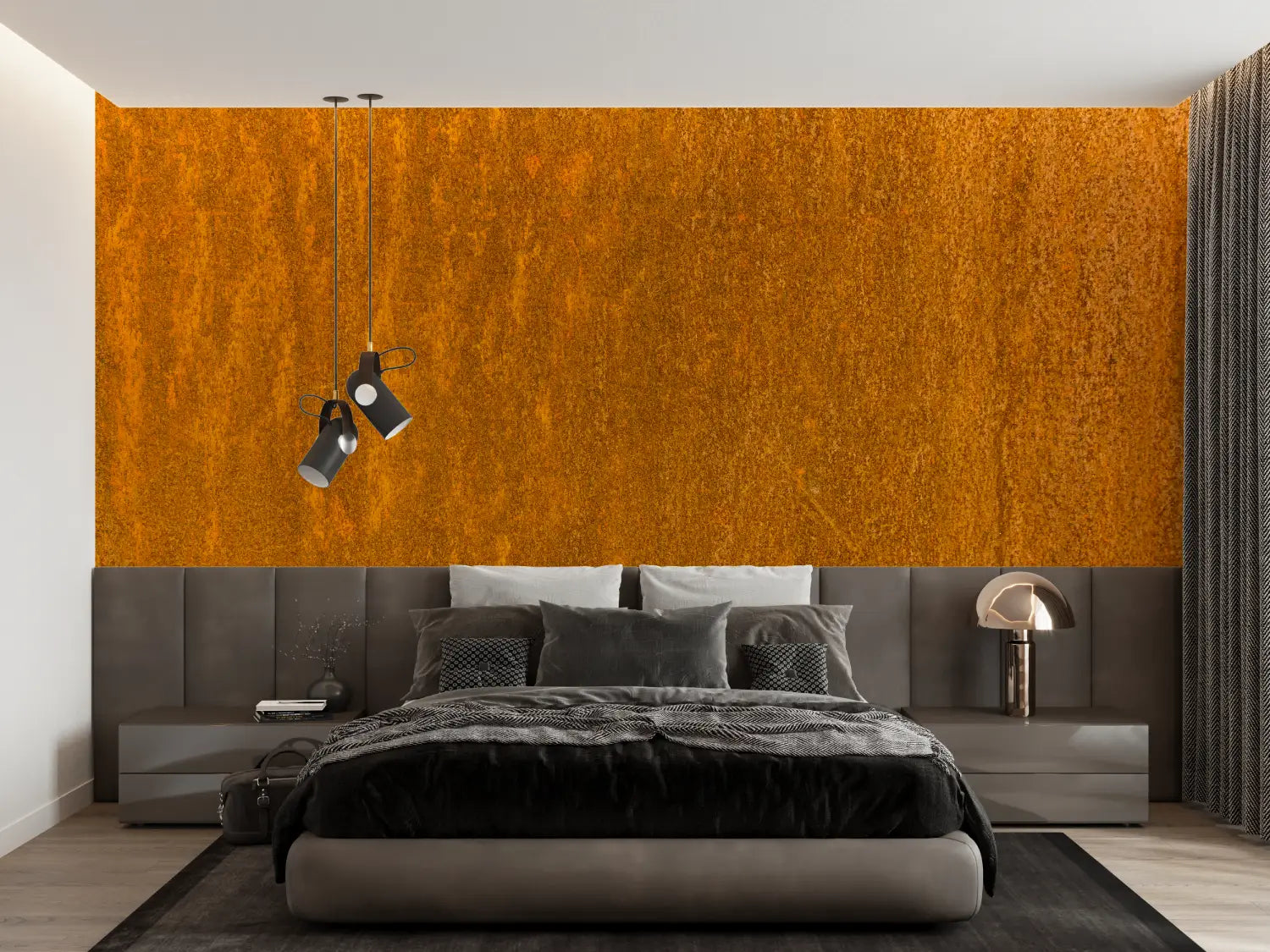 Papel pintado naranja ocre oscuro - papel pintado