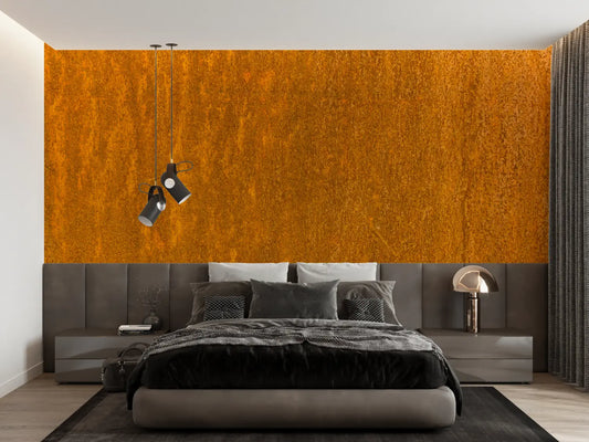Papel pintado naranja ocre oscuro - papel pintado