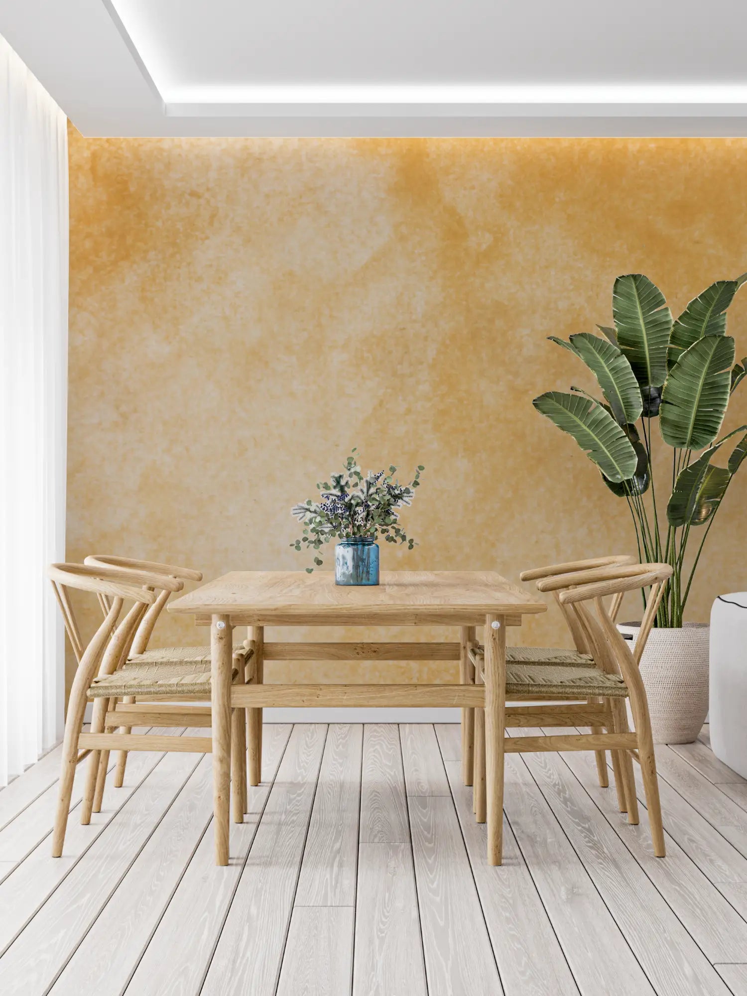 Papel pintado naranja ocre - francés