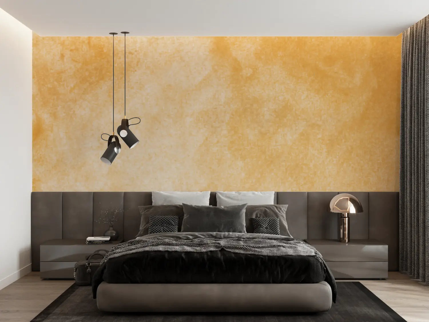 Papel pintado naranja ocre - panorámico-pared