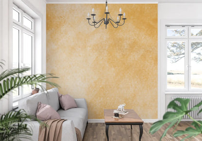Papel pintado naranja ocre - trompe l'oeil