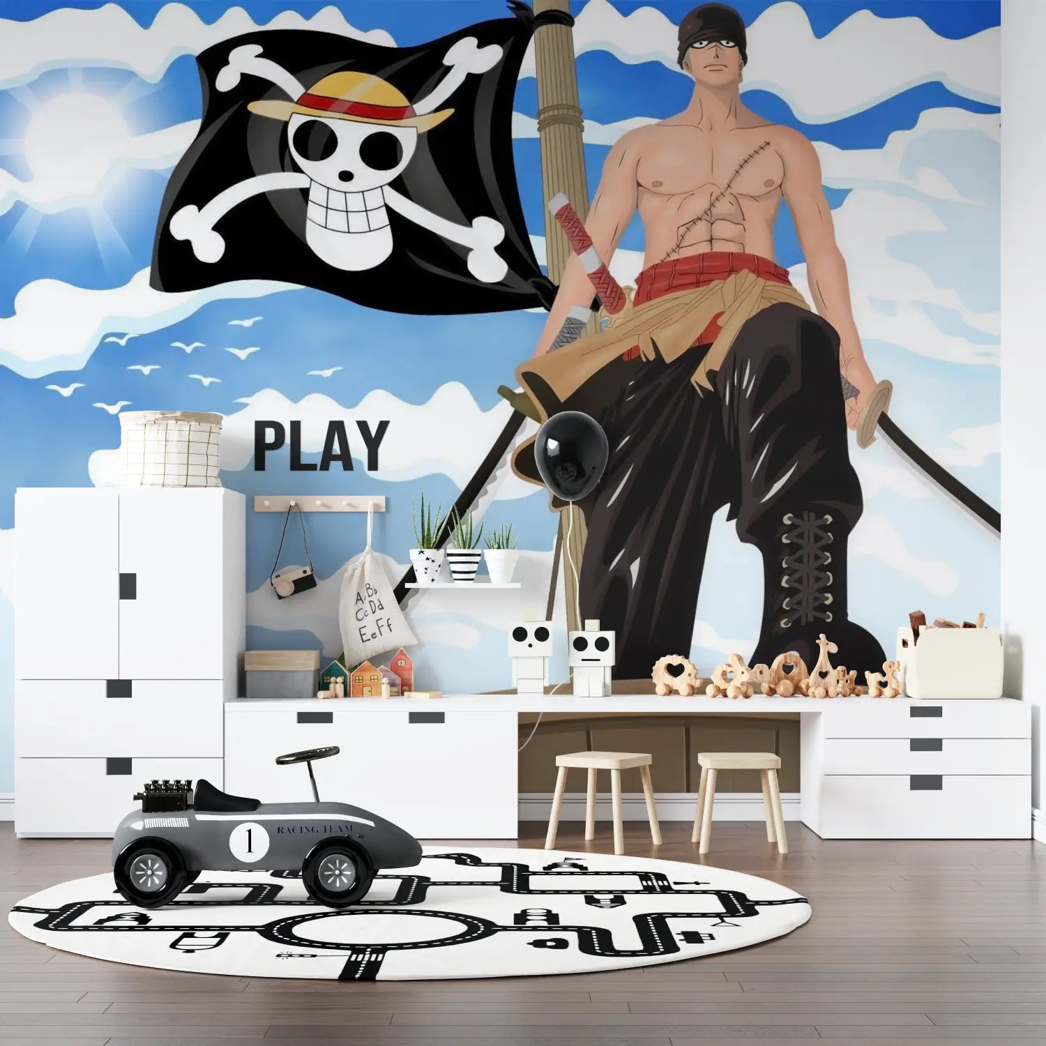 Papel Pintado de anime de bandera pirata de One Piece - tapices de pared