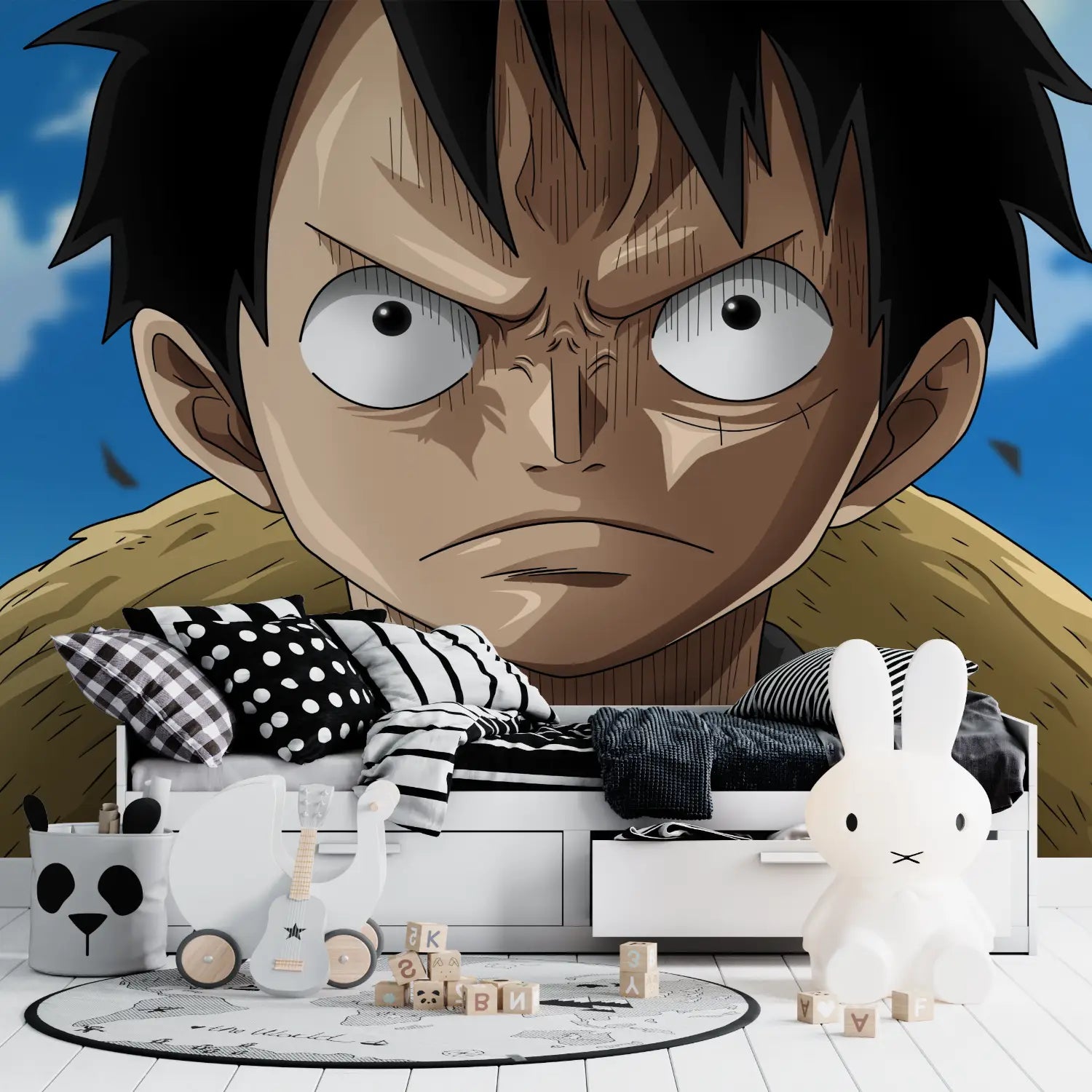 Papier Peint One Piece Luffy Énervé - mur panoramique