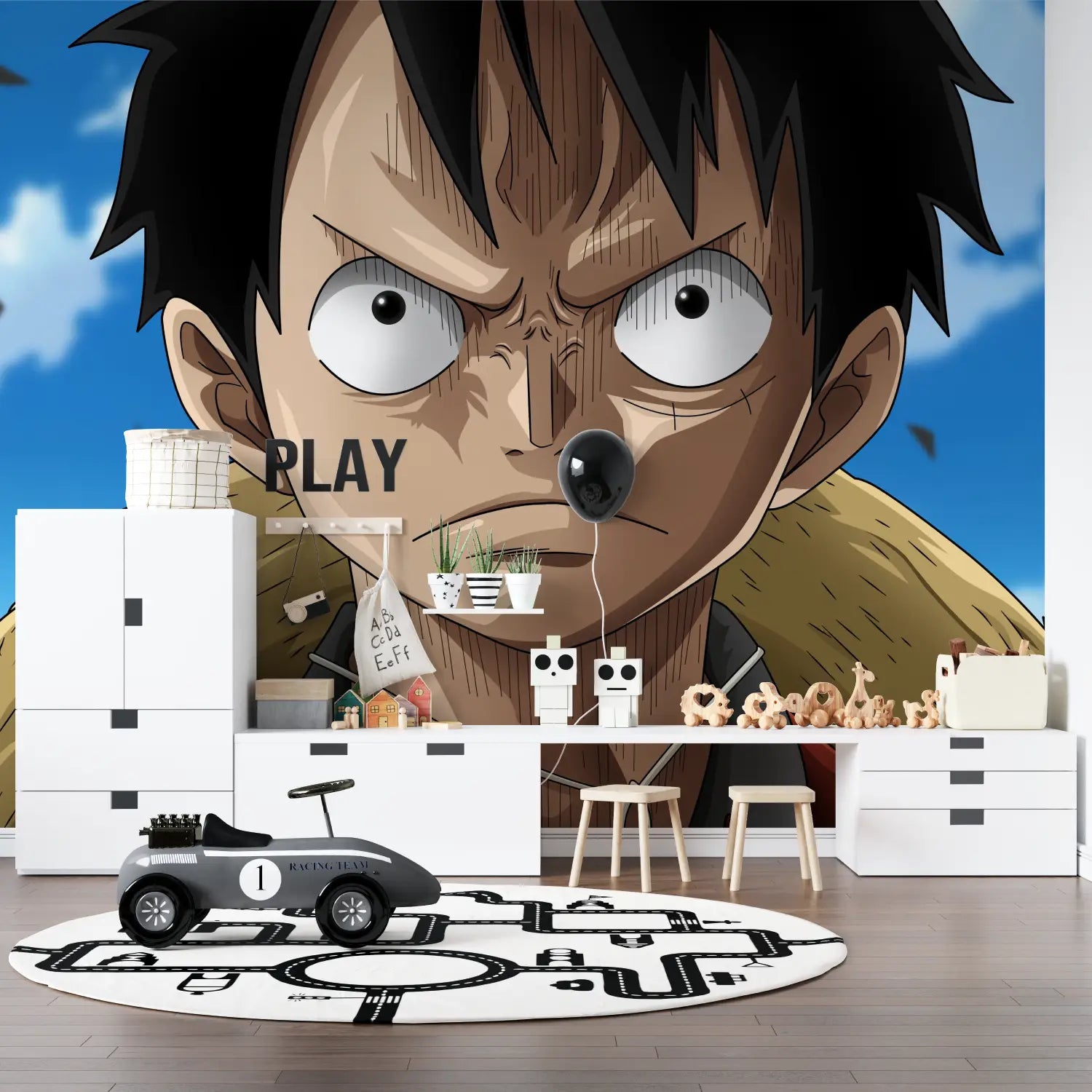 Papier Peint One Piece Luffy Énervé - tapisserie ado