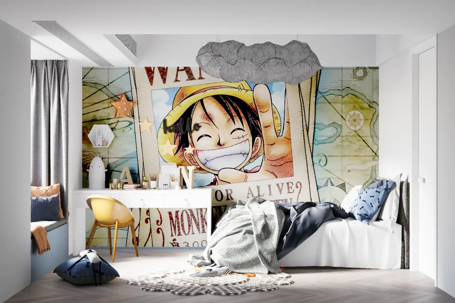 Papier Peint One Piece Luffy Wanted - Second Image