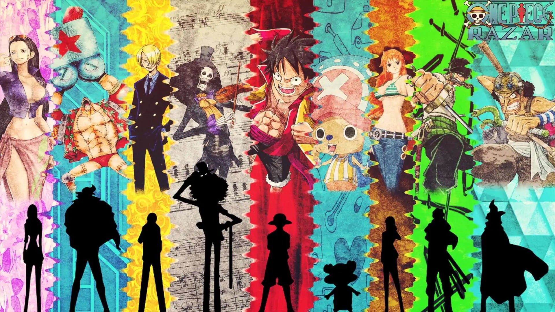 Papier Peint One Piece Personnages