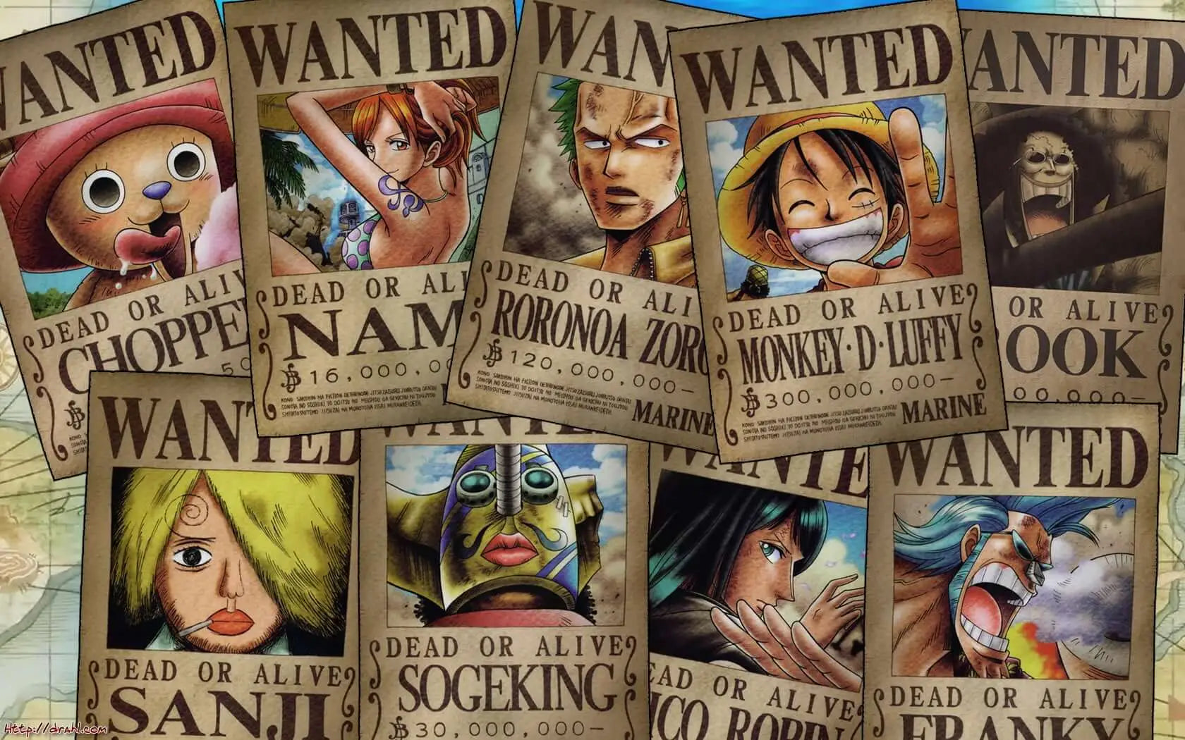 Papier Peint One Piece Wanted