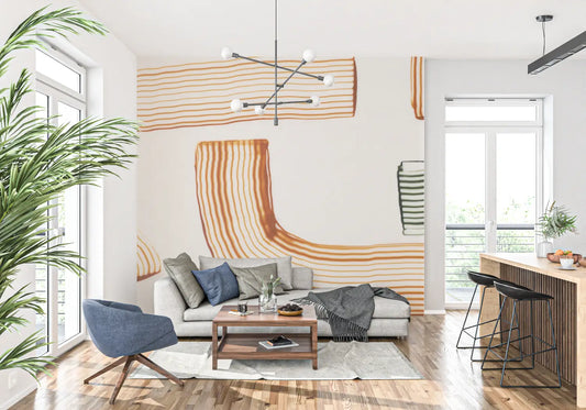 Papel pintado bohemio naranja - papel pintado
