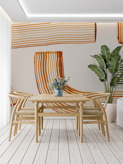 Papel pintado bohemio naranja - Francés