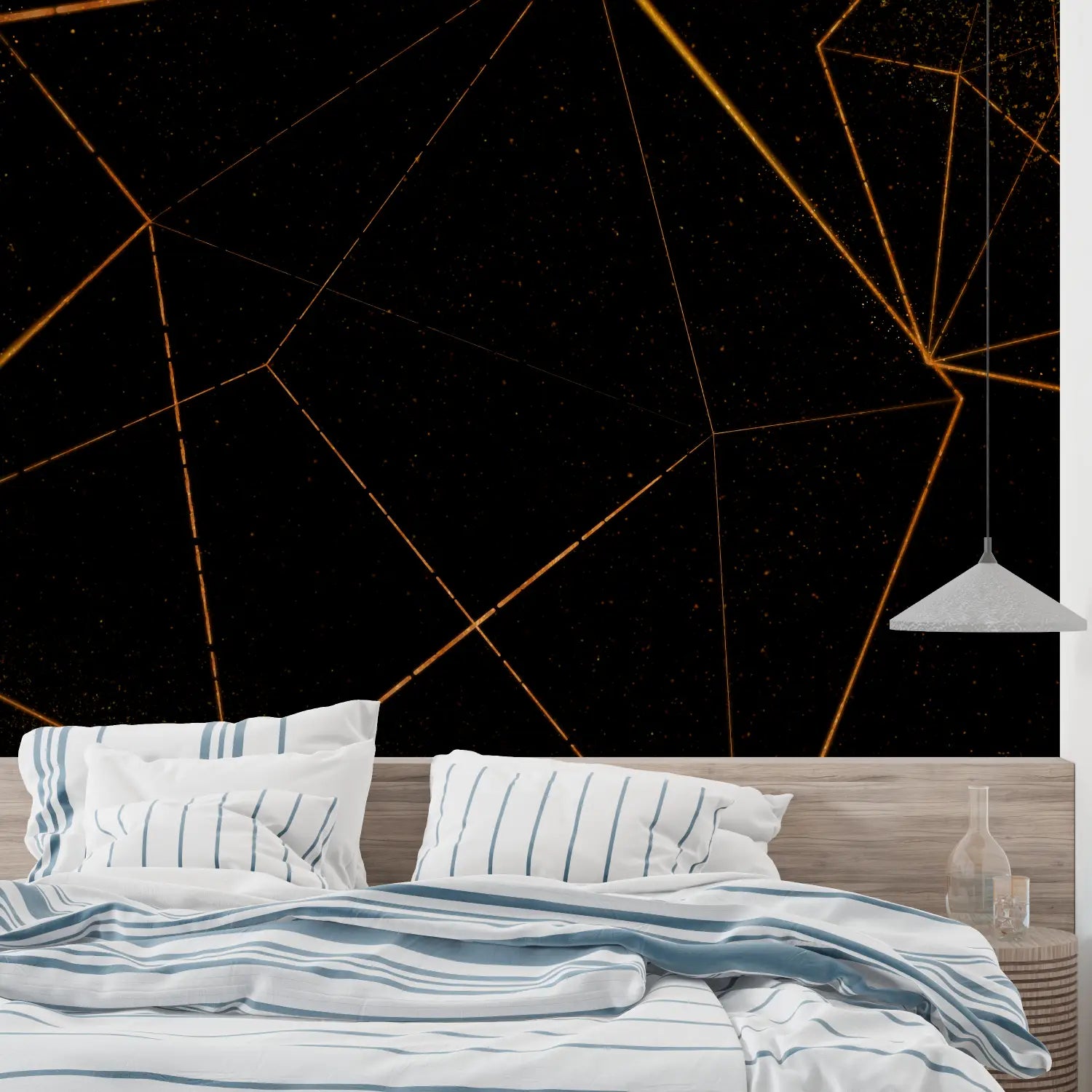 Papel pintado naranja y negro - merlin leroy
