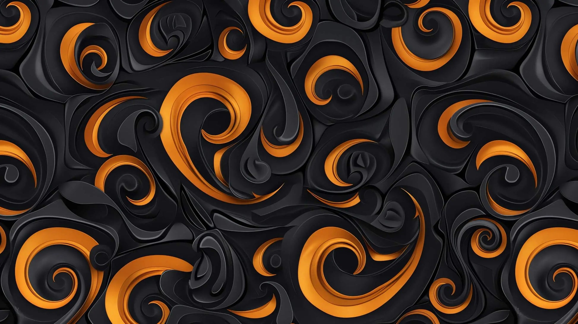 Papel pintado abstracto naranja y negro