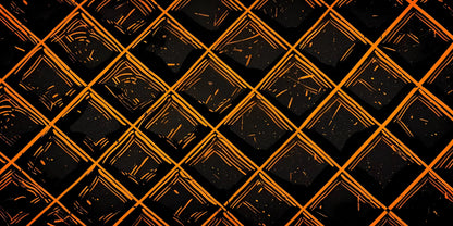 Papel pintado estampado naranja y negro