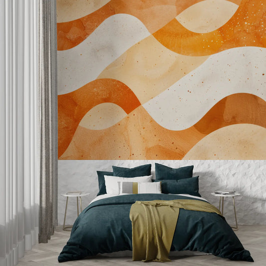 Papel Pintado De Patrón Naranja - papel pintado