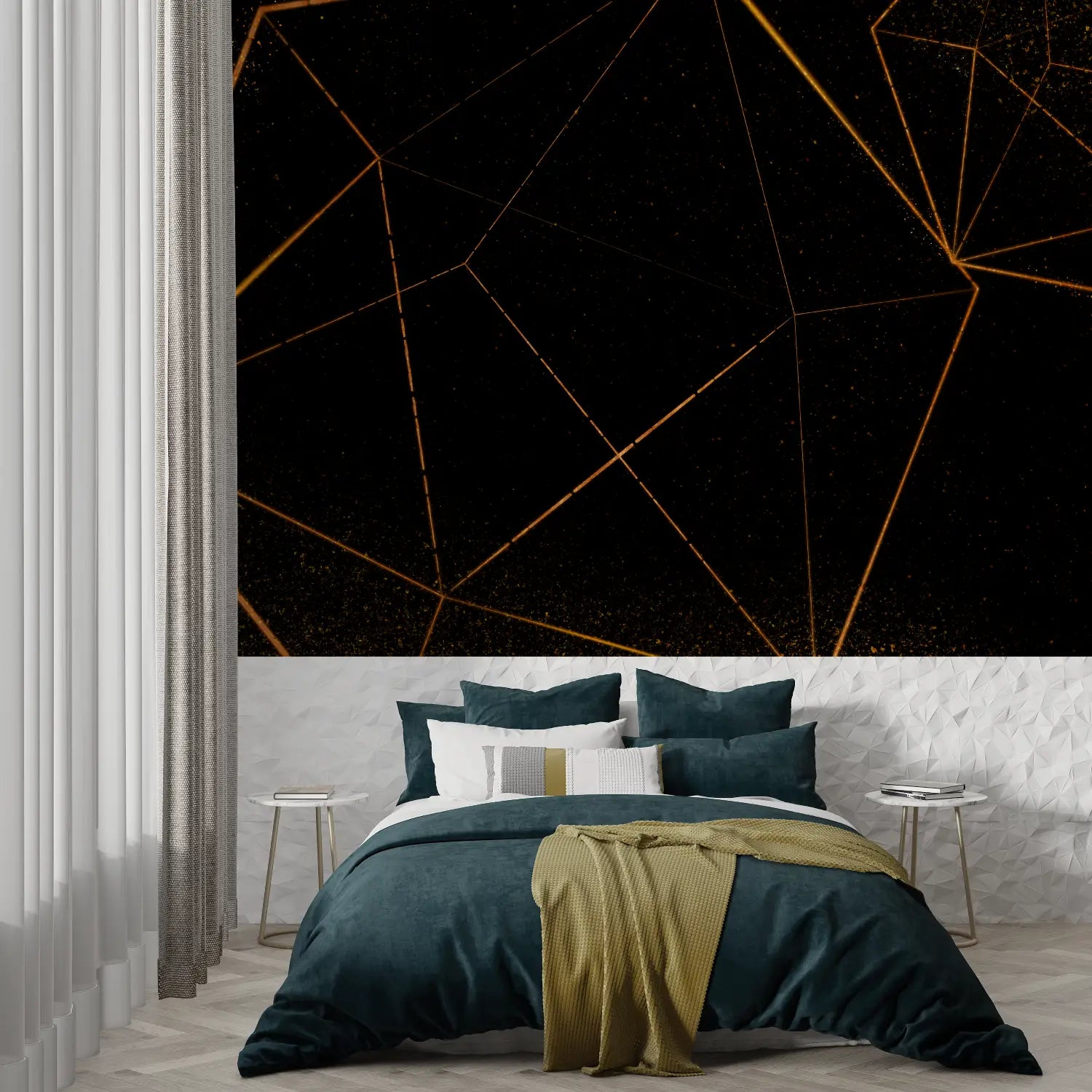 Papel pintado naranja negro - francés