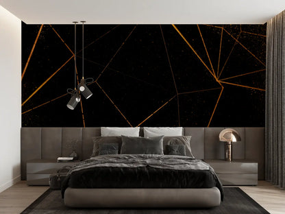 Papel pintado naranja negro - papel pintado