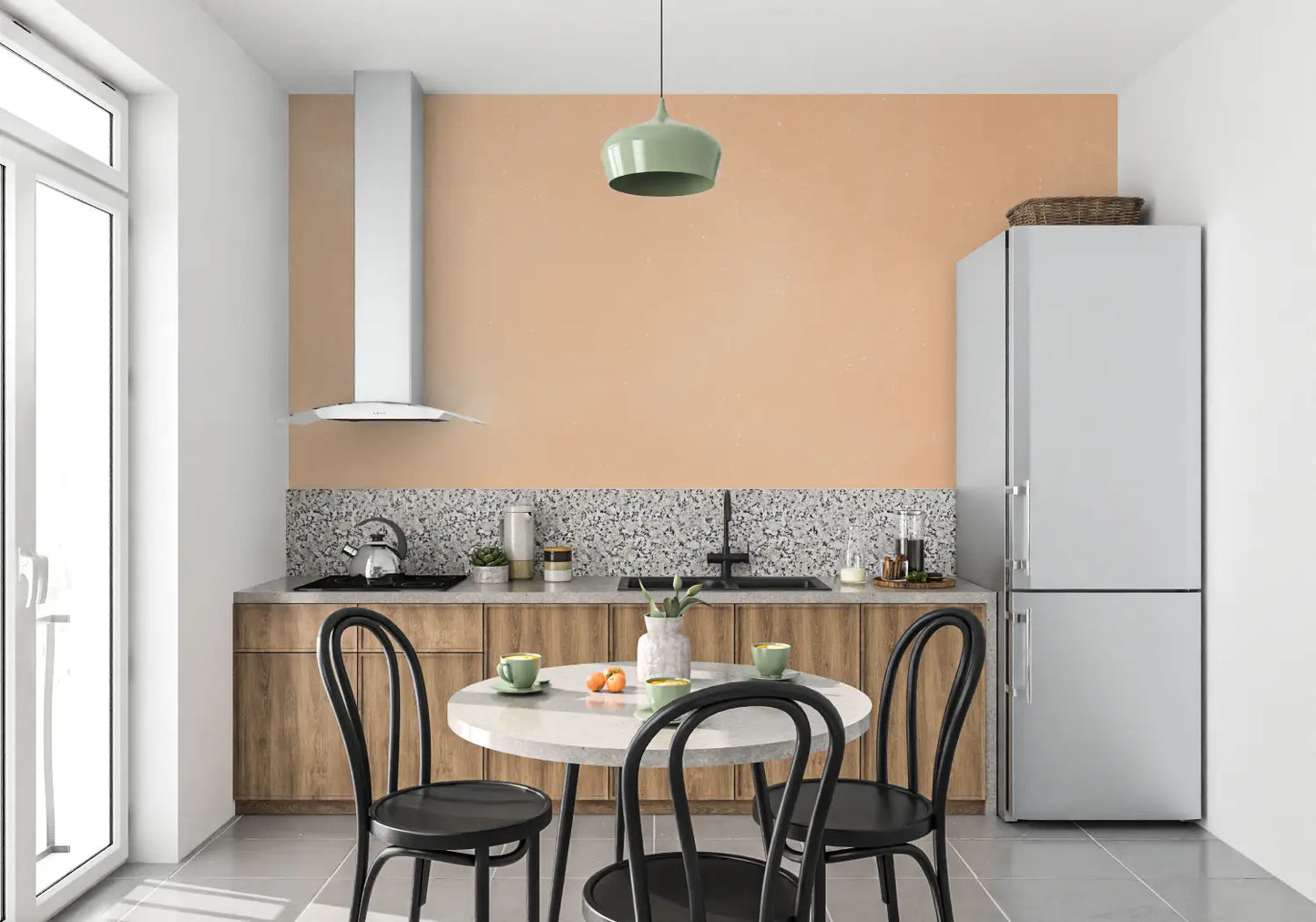 Papel pintado naranja pastel - panorámico 4murs