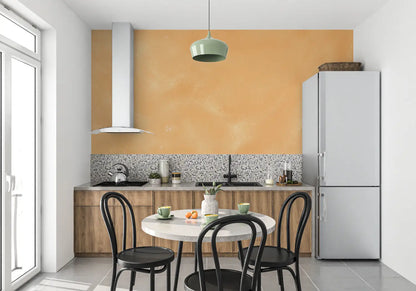 Papel pintado texturado naranja pastel - panorámico 4murs