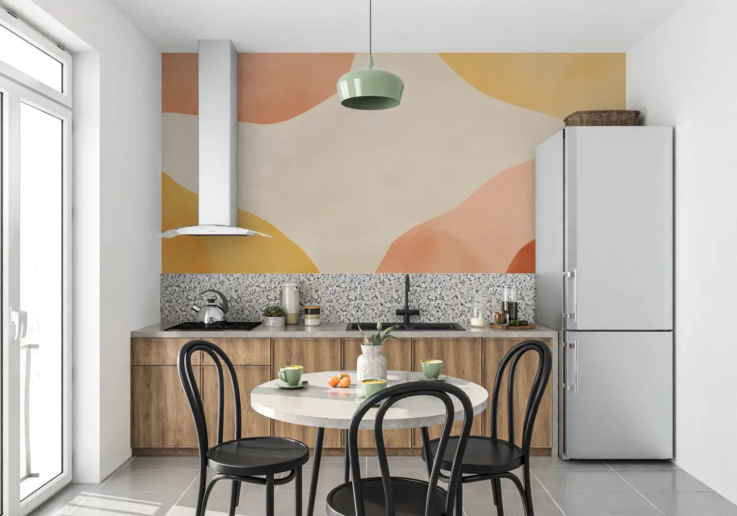 Papel pintado Naranja Pastel - panorámico 4murs