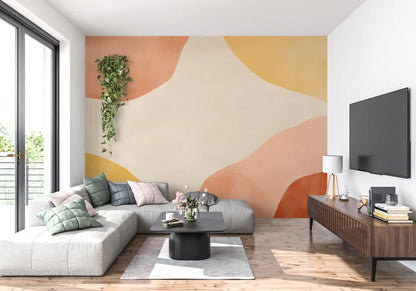 Papel pintado pasteles naranjas - tendencia de pared