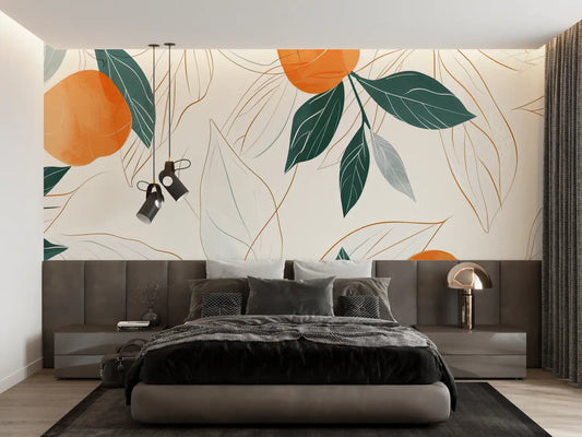 Naranjo Dibujo De Papel Pintado - papel pintado