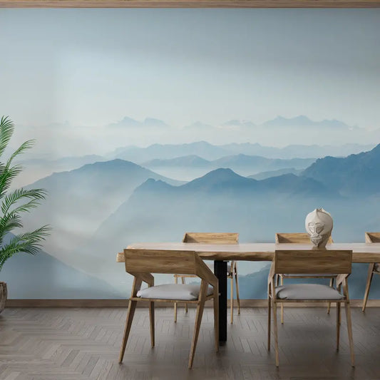 Papel Pintado panorámico de montaña azul