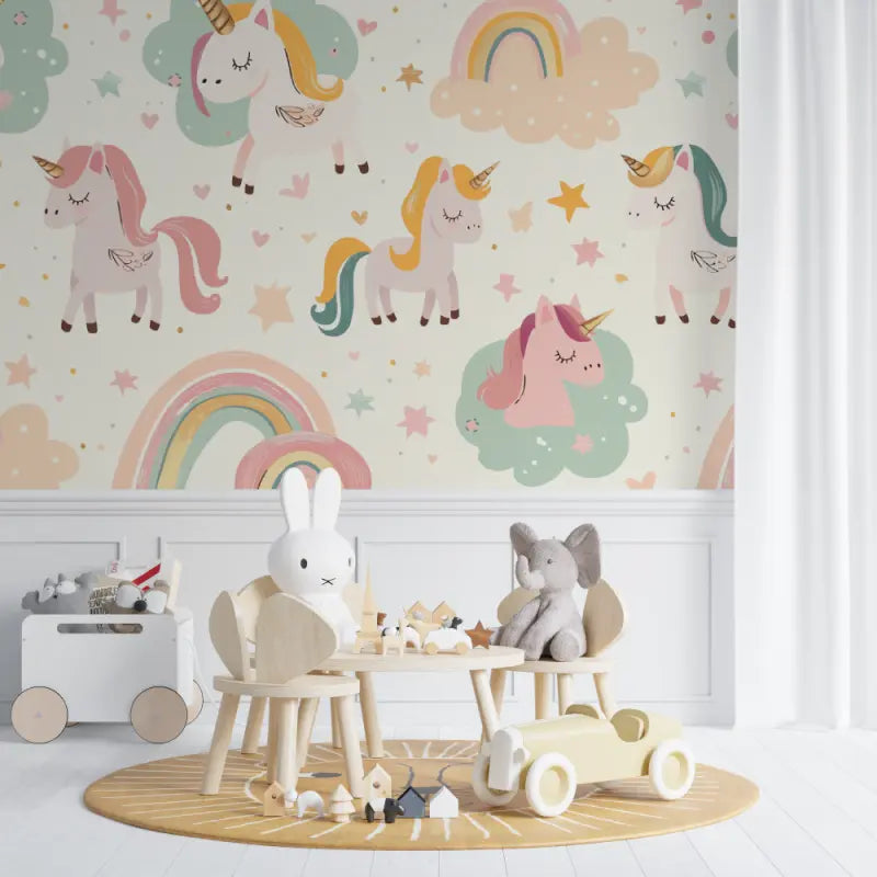 Papier peint pour bébé Licorne - bebe unisexe