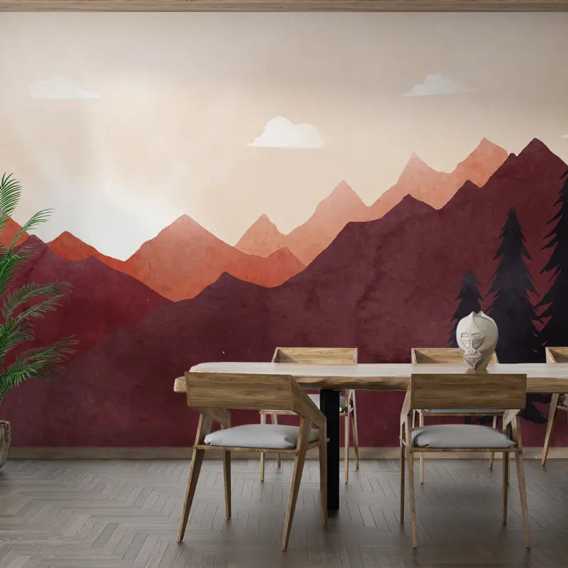 Papel pintado para chalet de montaña