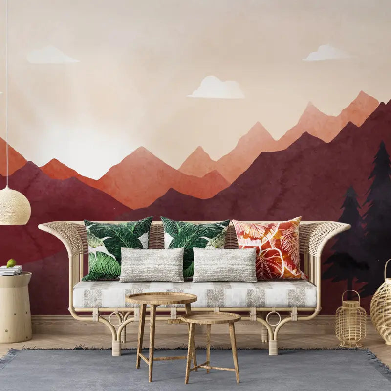 Papel pintado para chalet de montaña