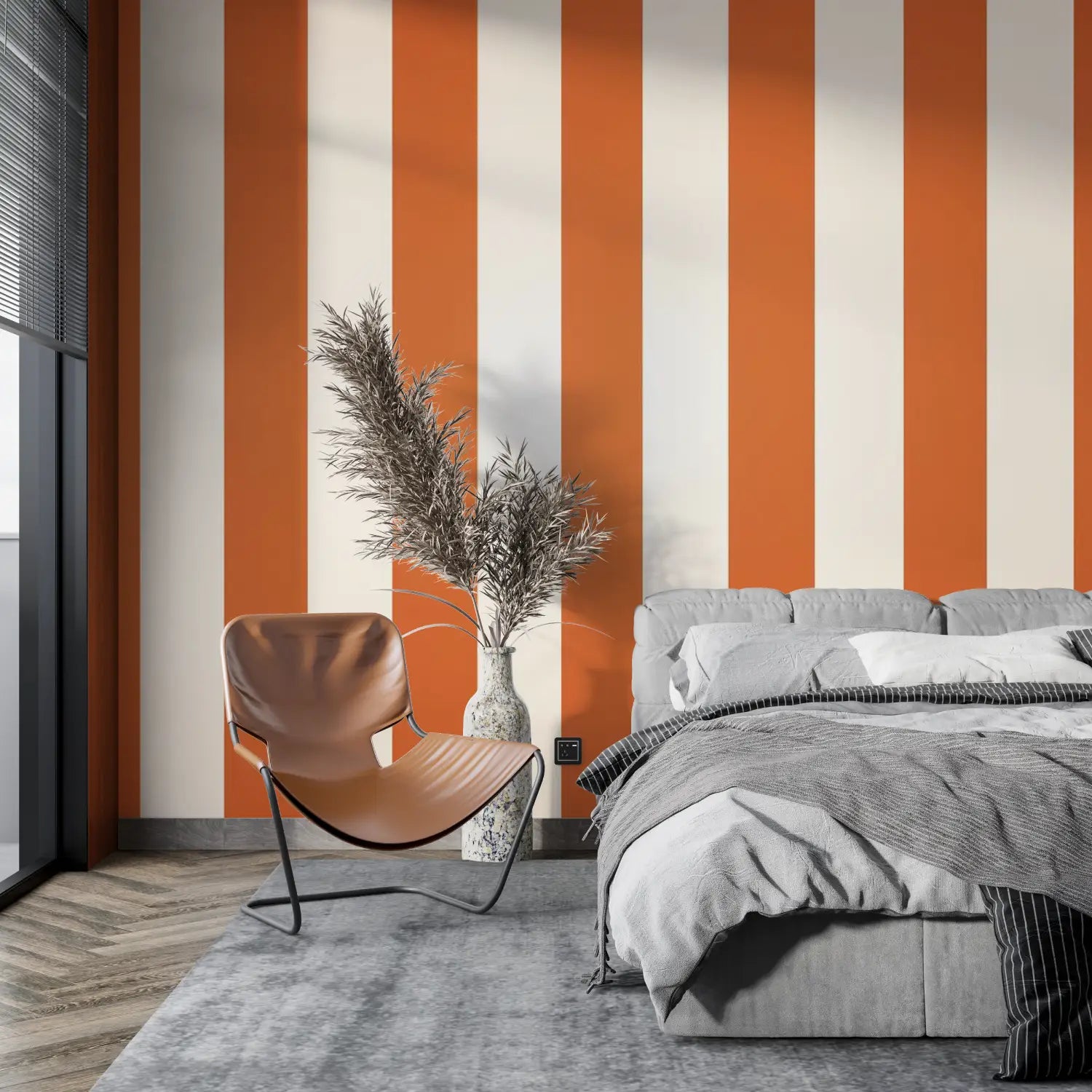 Papel pintado de rayas naranjas - papel pintado pano
