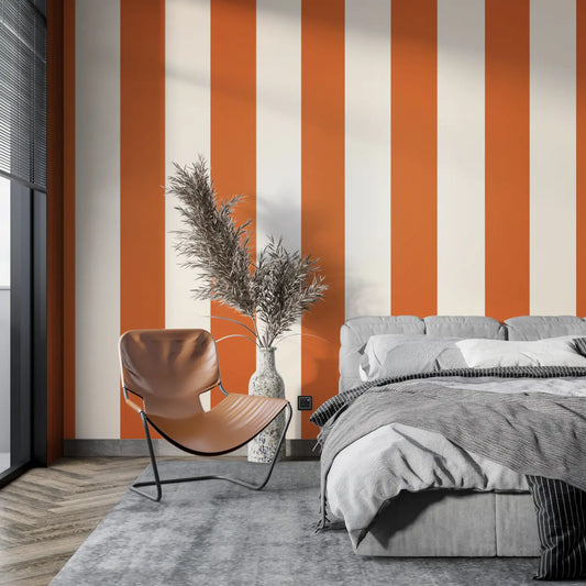 Papel pintado de rayas naranjas - papel pintado pano