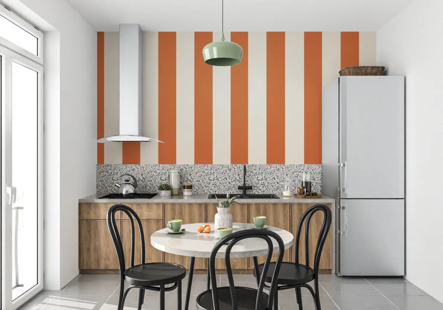 Papel pintado Rayas Naranjas - 4murs