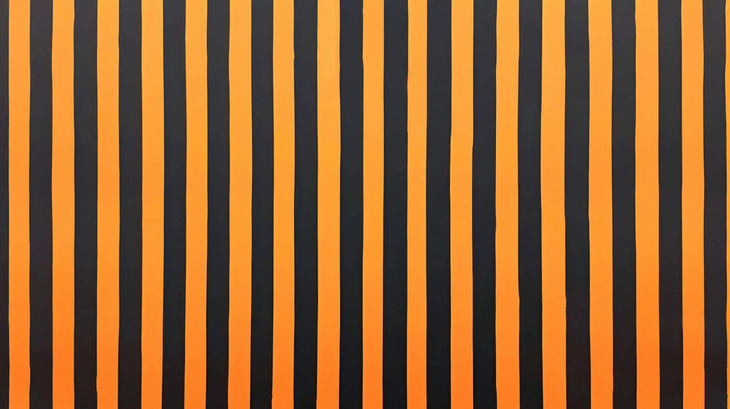 Papel pintado de rayas naranjas y negras